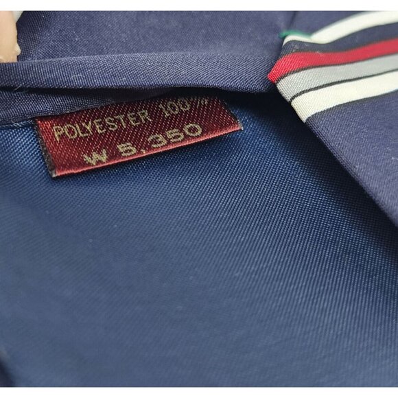 Geometric Necktie Tie Bounaire's Red White Blue Polyester 53"L 3"W VTG Retro - Picture 8 of 9